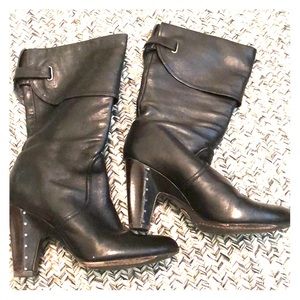 Frye Bethany Cuff Shortie Black Leather Boots